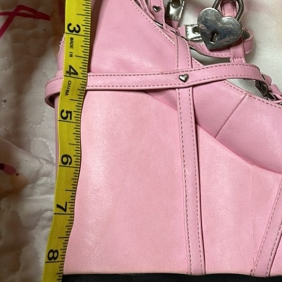 Demonia Pink Poison lock heart Platform Shoes Goth Alt Kawaii Retro Spooky - Picture 3 of 16